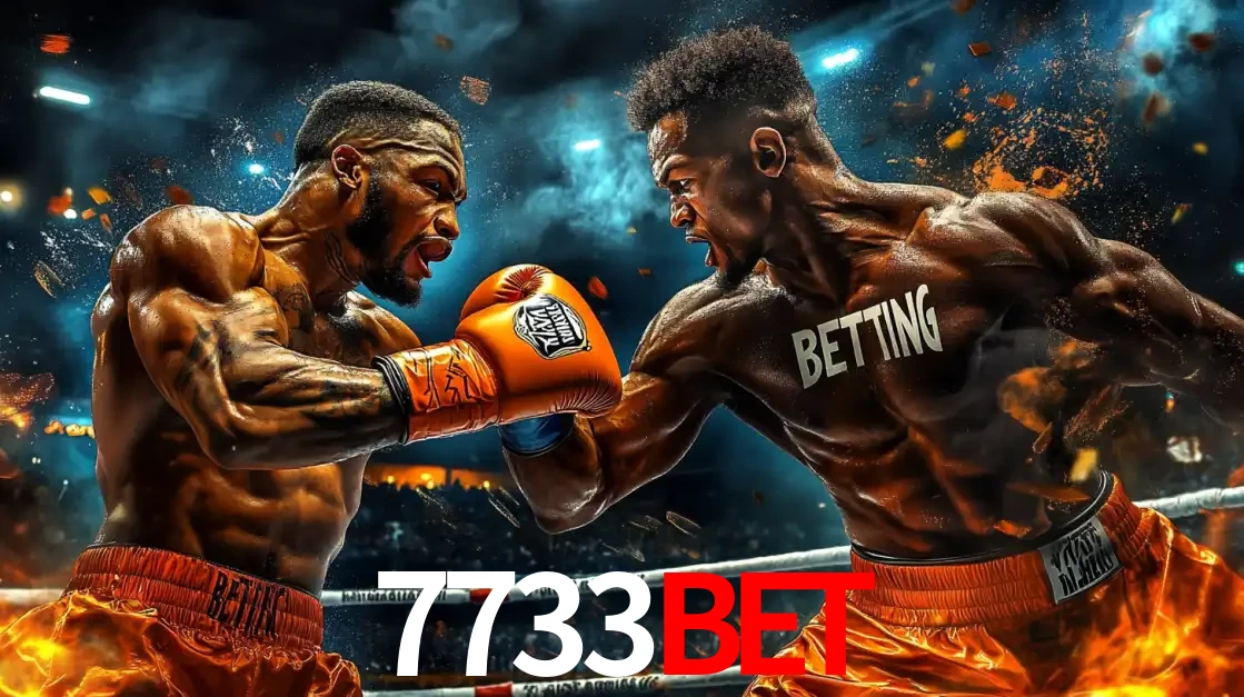 Dois boxeadores em uma luta intensa e explosiva, representando a adrenalina e as oportunidades de apostas em esportes de combate disponíveis na plataforma 7733bet.