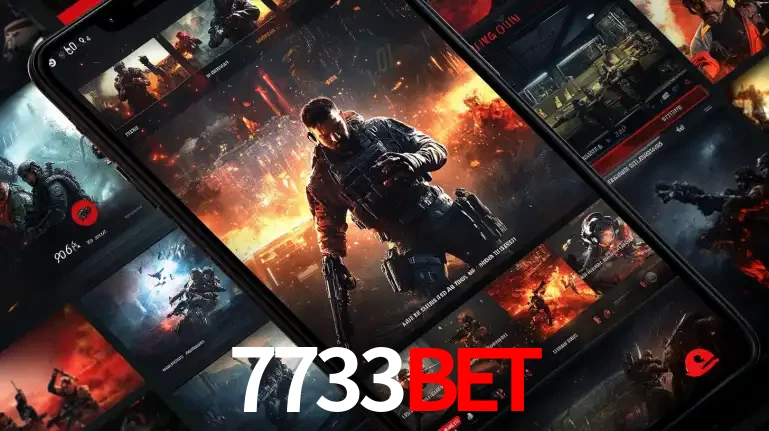 Tela de um celular exibindo uma galeria de jogos de tiro com temática militar, mostrando a variedade de e-sports disponíveis para apostas na plataforma de entretenimento 7733bet.